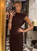 Mozision Irregular Ruched Sexy Maxi Dress For Women Elegant Autumn Inclined Shoulder Pleated Club Party Long Dresses Female_ecoleips.com