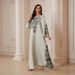 Women's Long Robe Beaded Print round Neck Abaya Style Hot Rhinestone SW2604ins Muslim Fashion Clothing_ecoleips.com