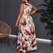 Women's plus Size Slimming Long Dress High Waist round Neck Sleeveless Floral Print New Style Clothing_ecoleips.com