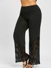 Women's Clothing Plus Size Women's Lace Patchwork Wide Leg Casual Pants Comfortable Fit Plus Size Women's Clothing Popular_ecoleips.com
