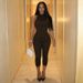 Women's Animal Print Halter Neck Tie Back Jumpsuit, Sexy Backless Wide Leg Romper, High Waisted Stretchy Bodysuit For Party_ecoleips.com