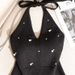 K Spicy Girl Slim Fit Nail Bead Hanging Neck Tank Top, Women's Backless Personalized Strap Design, Sleeveless Pure Desire Base Top_ecoleips.com