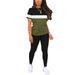 Women's round Neck Short Sleeve Two Piece Suit Summer Style Top And Trousers Set European American Cross Border Spot Supply_ecoleips.com