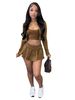 Women's Clothing Style Women's Three Piece Dress Set Acid Washed Distressed With Safety Shorts For Formal & Casual For Women_ecoleips.com