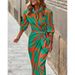 Women's Spring/Summer Loose Fitting Shirt Collar Dress Waist Cinching Trendy Casual Dress_ecoleips.com