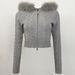 Women's Hooded Zip-Up Cardigan With Detachable Fur Trim - Stylish Winter Pullover For Casual & Office Wear_ecoleips.com