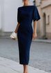 Women's Clothing Elegant Slimming Midi Dress For Women Slim Fit Casual Dress For Women For Formal & Casual For Women_ecoleips.com