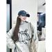 Abstract Pattern Design Sense Gray Sweater Women's Fall And Winter Loose Slouchy Pullover Versatile Round Neck Top Long_ecoleips.com