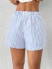 New Women's Spring And Summer Casual High Waist Striped Loose Lazy Style Shorts Fashionable Outer Wear Pants_ecoleips.com