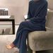 Women's Clothing Autumn/Winter Oversized Knit Sweater Set – Long-Sleeve Two-Piece Outfit (S-3XL, Wool Blend, Solid Colors, Casual & Office Wear)_ecoleips.com