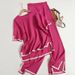 Fashion Two Piece Set Short Sleeved Sweater And High Waist Slim Wide Leg Trousers Contrasting Color Slit Design For Women_ecoleips.com
