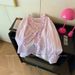 Women's Clothing Light Pink Three Dimensional Wood Ear Edge V Neck Striped Shirt Sweet Loose Lazy Shirt_ecoleips.com