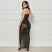 Women Stylish 3‑Piece Dress Set Featuring Mesh Patchwork, One‑Shoulder Cut, Spaghetti Straps & Strapless Design_ecoleips.com