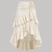 Summer High-Waisted Patchwork Skirt for Women Slimming Ruffled Hem European American Style Sweet Fresh Design_ecoleips.com