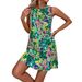 Elegant Floral Print Sleeveless Ruffle Dress For Women Summer Trendy Style_ecoleips.com