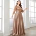 Women’s Clothing Round Neck Long Sleeve Sequined Satin Long Swing Dress Evening Dress Prom Dress Party Dress_ecoleips.com