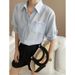 Breathable Tencel Blend Short Sleeve Shirt - Relaxed Fit, Mandarin Collar, Single Pocket | Casual Office Wear | Lightweight & Wrinkle-Resistant_ecoleips.com