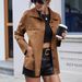 Europe, America 2025 Cross-border Women's Clothing Autumn And Winter New Products Casual Fashion Versatile Suede Cardigan Slim Jacket Jacket Women_ecoleips.com
