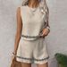 Women's Clothing Sleeveless Embroidery Vest Short Skirt Set Summer Fashion Outfit Elegant Stylish_ecoleips.com