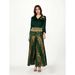 25 Summer Dubai Muslim Women's New Fashion Printed Pleated Waist-Cinching Set_ecoleips.com