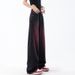 American Spring Summer New Graffiti Washed Jeans For Women Retro Design Straight Wide-Leg Long Pants_ecoleips.com