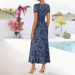 Cross-border 2026 New European And American Women's Summer Floral Slim-Fit Elegant Short-Sleeve Mesh Dress_ecoleips.com