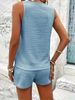 Kk New Loose Sleeveless Two-piece V-neck Casual Solid Color Button Hot Girl Vest Set_ecoleips.com