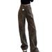Autumn Winter Wasteland Style Leopard Print Jeans For Women High Waist Leg-Lengthening Elegant Wide-Leg Straight Casual_ecoleips.com