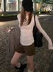 K Knitted Shorts With Yarn For Women, High Waisted For Slimming, Straight Leg Wide Leg Pants, Loose And Versatile Woolen Clothing_ecoleips.com