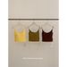 AlloFu Thirteen Lines Women's Korean U-neck Camisole With Built-in Chest Pad For Layering Or Outerwear 3317_ecoleips.com