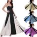 Women's Clothing Low Cut Sling Color Matching Waist Slimming A Line Large Pleated Large Skirt Holiday Dress_ecoleips.com