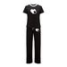 Summer Women's Fashion Set Letter Print Short Sleeve Top And Drawstring Pants Cross Border Style 8002_ecoleips.com