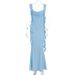Women's Sexy Fashion Internet Celebrity Camisole Tube Top Ruffled Strappy Long Dress Summer Elegant Party Evening Dress_ecoleips.com