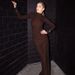2025 Autumn New Fashion Sexy Slim Backless Button Solid Color Long Sleeve Dress Wholesale_ecoleips.com