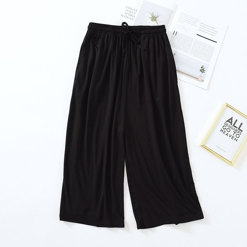 Spring Summer Lounge Wear Home Pant New Modal Cotton Sleepwear Pajama Pants Women Nightwear Plus Size Loose Pijama Cropped Pants_ecoleips.com