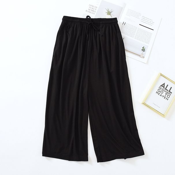 Spring Summer Lounge Wear Home Pant New Modal Cotton Sleepwear Pajama Pants Women Nightwear Plus Size Loose Pijama Cropped Pants_ecoleips.com