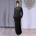 Women's Long Sleeved Beaded Diamond Arm Wrapped Dress Temperament Casual England Style Thin Summer Dress_ecoleips.com