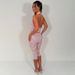 Summer Women's Halter Neck Backless V Neck Vest Polka Dot Slim Fit Capri Pants Set Sexy Style New_ecoleips.com