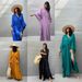 Women's Lightweight Rayon Beach Cover Up Dress - Sun Protection Long Sleeve Wrap Dress With Drawstring, Plus Size Loose Fit, For Swimwear_ecoleips.com