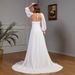 Women’s Clothing sexy long sleeved V neck wedding wedding dress lace stitching tail_ecoleips.com