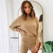New, European And American Women's Clothing Fashion British Solid Color Sweater Shorts Set_ecoleips.com