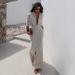 Women's Clothing 2025 Autumn New Elegant Turn-Down Collar Long Sleeve Shirt High Waist Slimming Skirt Two-Piece Set_ecoleips.com