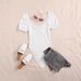 Women's Slim Fit Ruffled Trim Solid Color Bodysuit Fashionable European American Style Niche Design Wholesale_ecoleips.com