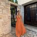 Spring/Summer Evening Fashionable Dress For Women Halter Neck Waist Cinching Pleated Solid Color_ecoleips.com