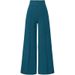 Retro High-Waisted Wide Leg Pants - Flowy Polyester Pants With Pockets For Casual & Office Wear (Black/Grey/Taupe/Green/Pink/Blue, S-XXL)_ecoleips.com