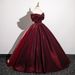 Burgundy Wedding Dress Bride 2026 New Model, Long Style, Slimming, Off-shoulder, Suitable For Art Exams, Solo_ecoleips.com
