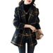 Plus-size Clothing, New European And American Winter Coat, Fashionable Korean Style, Slimming Retro Plaid Patchwork_ecoleips.com
