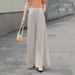 Suitable For All Seasons Women's Wide-Leg Summer 2025 New Style Draped Casual Flared Slimming High-Waist Fashionable Long Pants Skirt_ecoleips.com