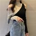 Purely Desirable Half-high Collar Color-blocked Base Shirt, New Spring Korean-style Trendy Niche Slim-fit Knit Top With_ecoleips.com