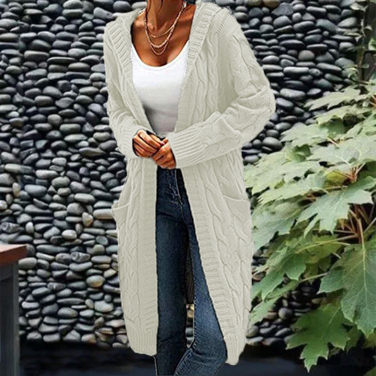Oversized Cable Knit Cardigan – Chunky V-Neck Open Front Sweater With Pockets (S-XXXL, Purple/Green/Charcoal/Burgundy/Black/Cream/Navy/Brown)_ecoleips.com